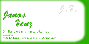 janos henz business card